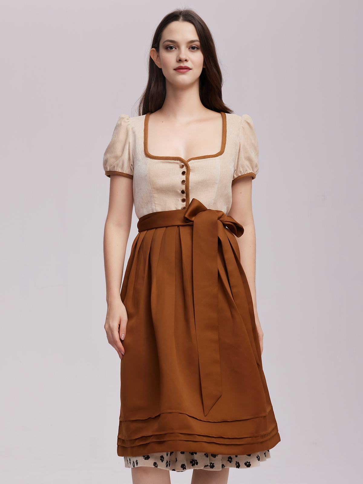 Modernes dunkelblaues Samt-Dirndl