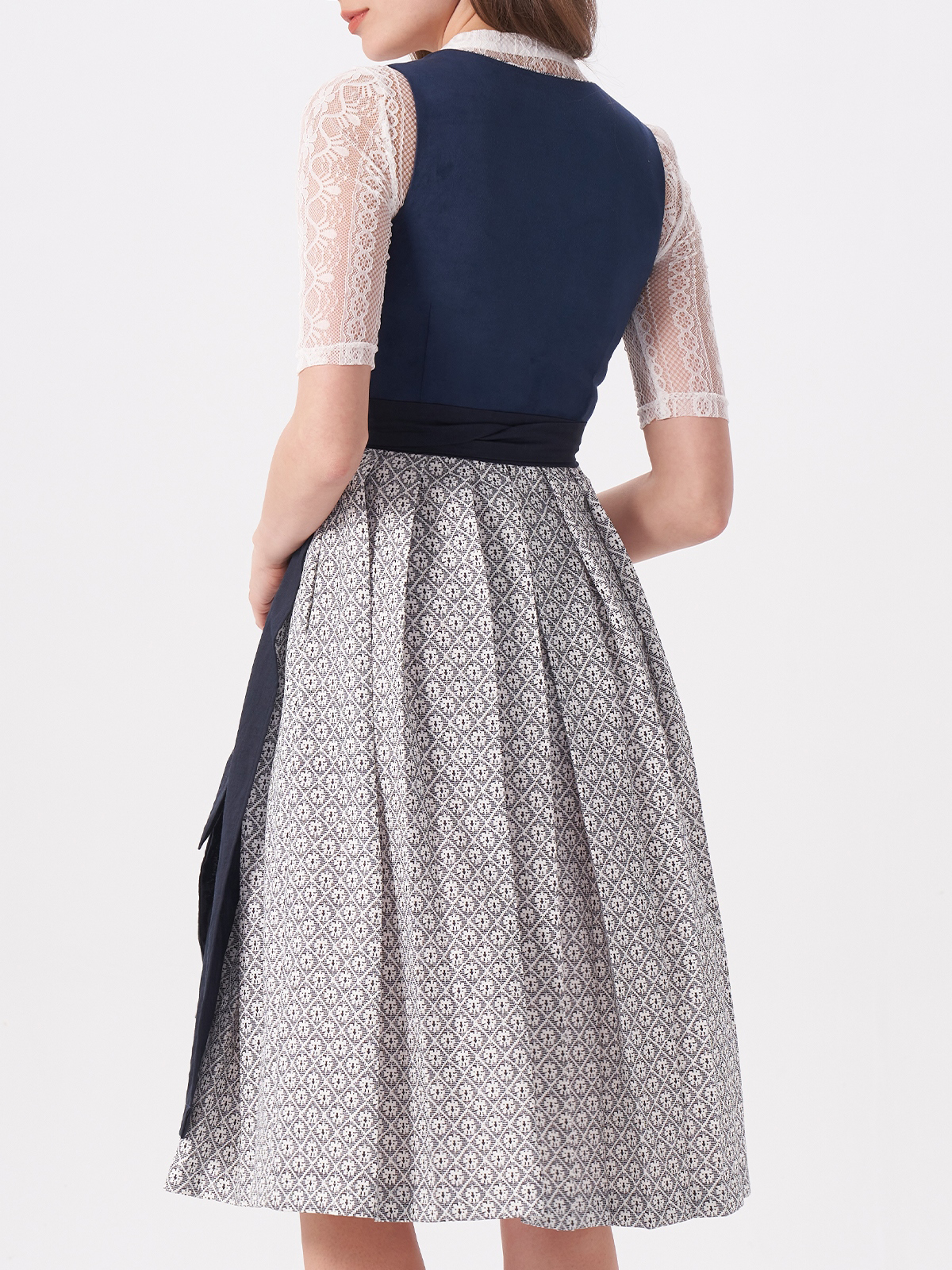 Modernes blaues Dirndl mit zeitgemäßem Schnitt