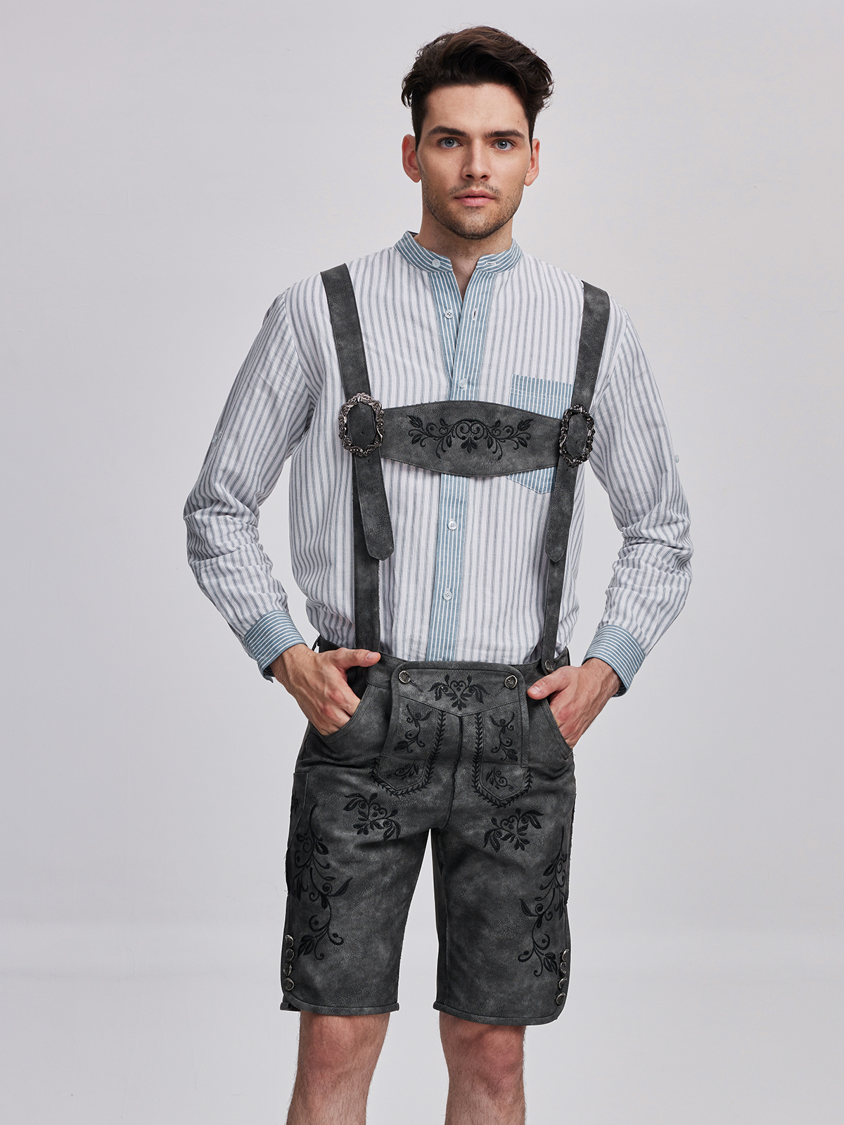 Elegantes Samt-Dirndl in Grau