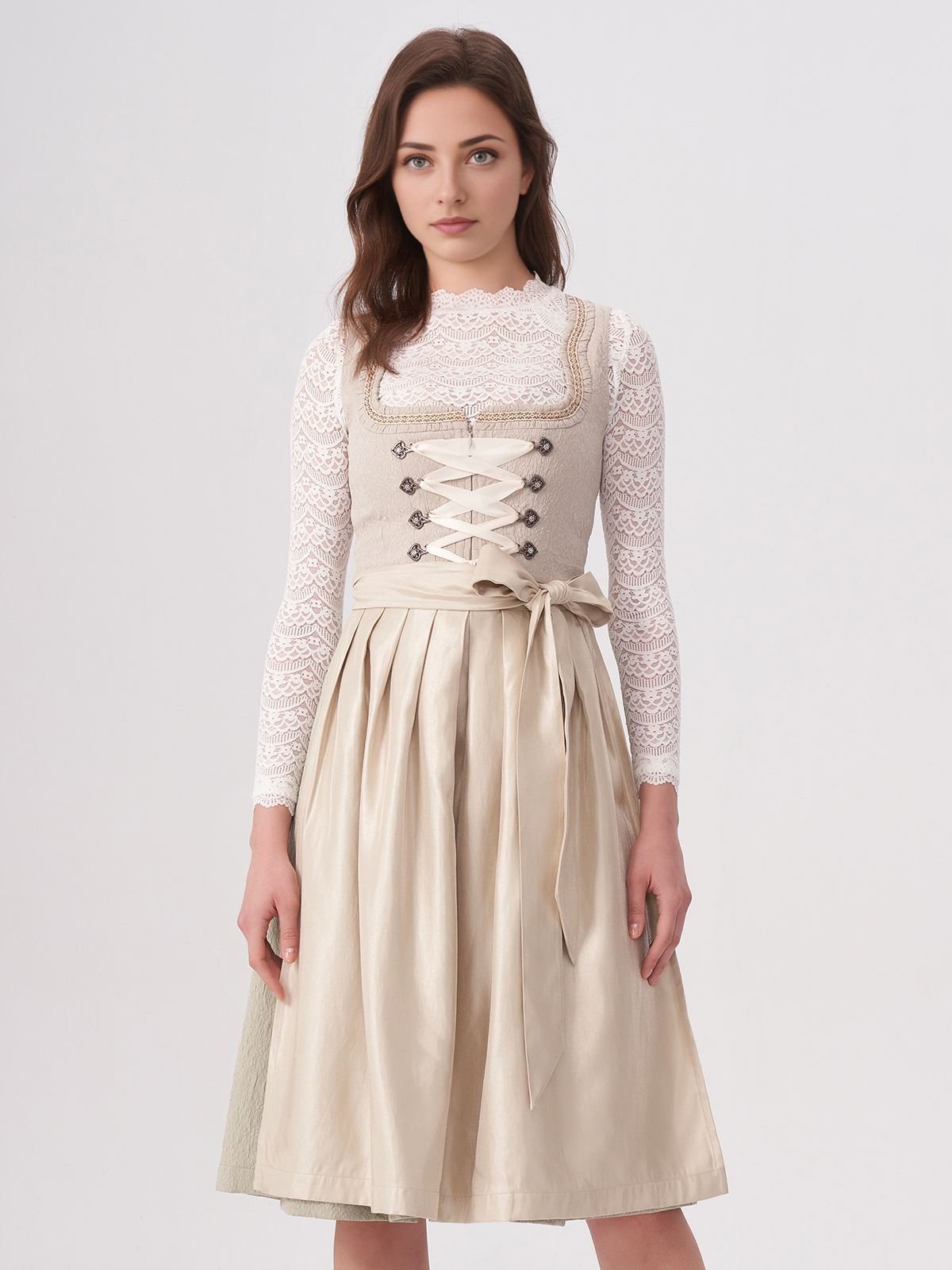 Dirndlbluse in Beige