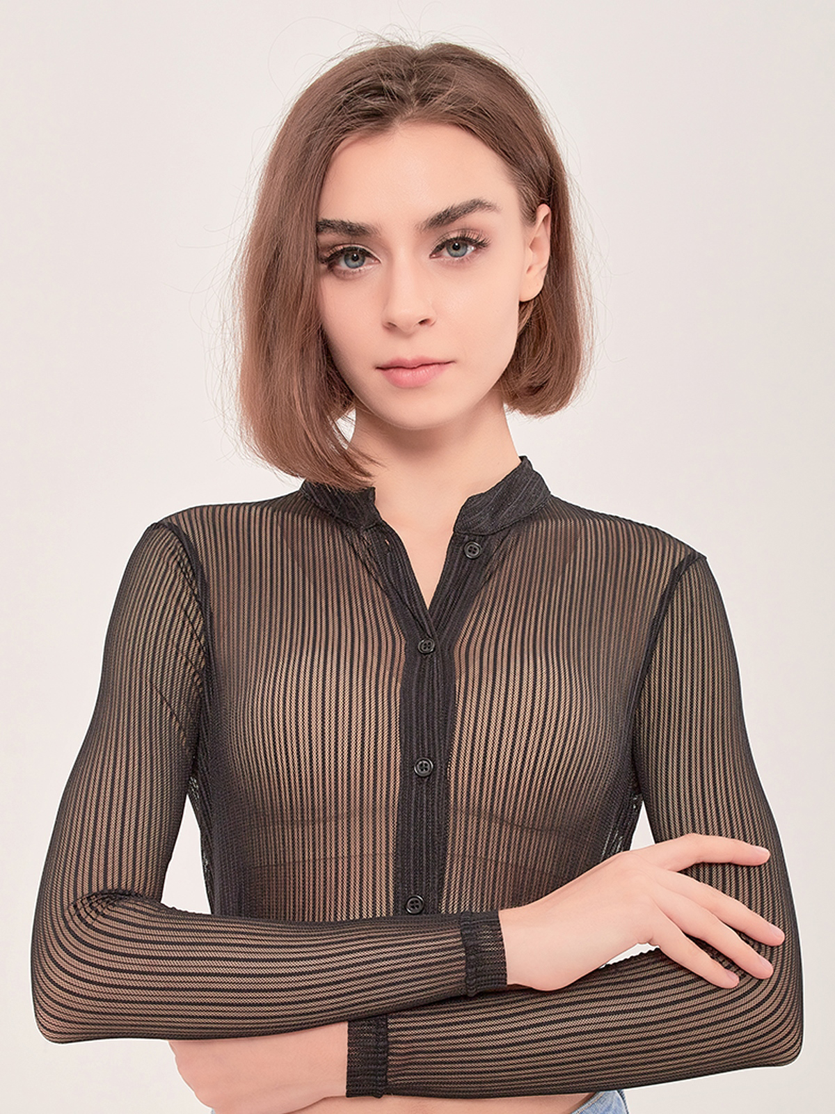 Ehreer Dirndl Bluse in Schwarz